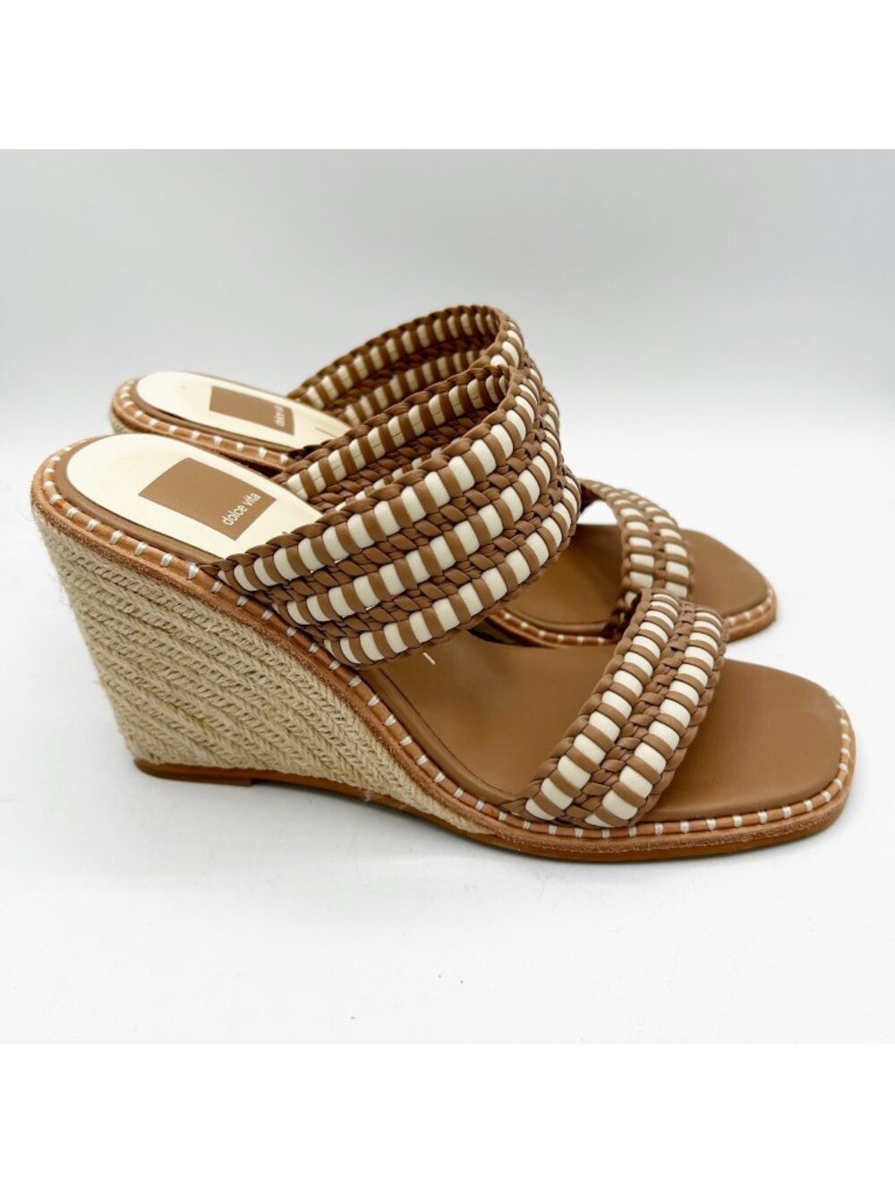 Dolce Vita Brown Woven Wedge Sandals Size 8.5 (Fits like an 8) Women's